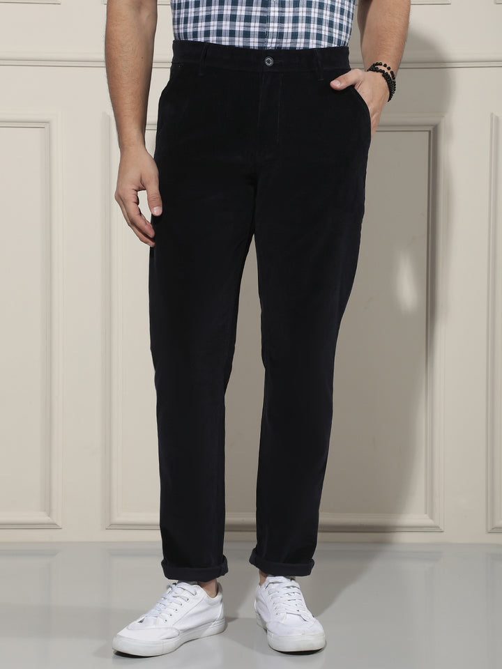 Navy Blue Corduroy Trousers