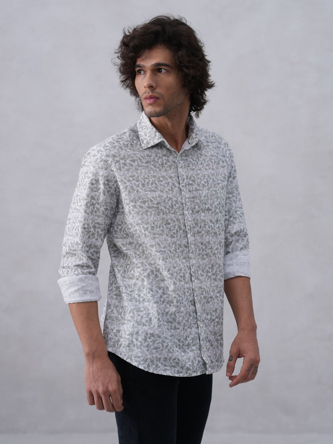 Pastel Green Printed Shirt