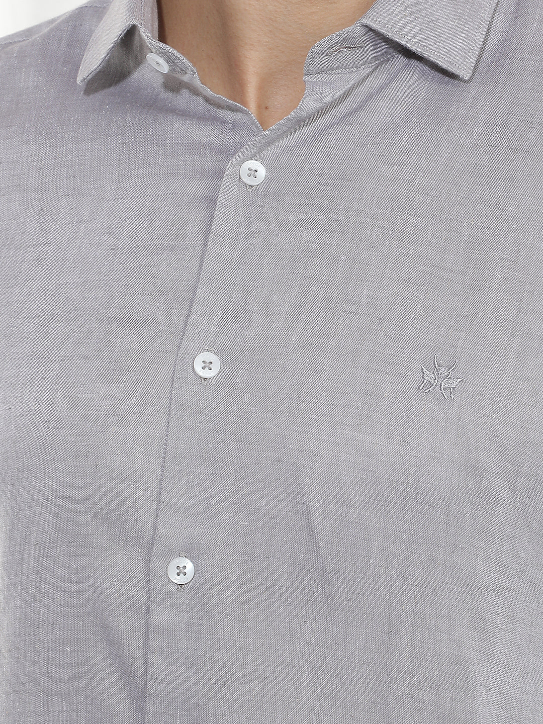 Grey Casual Linen Shirt