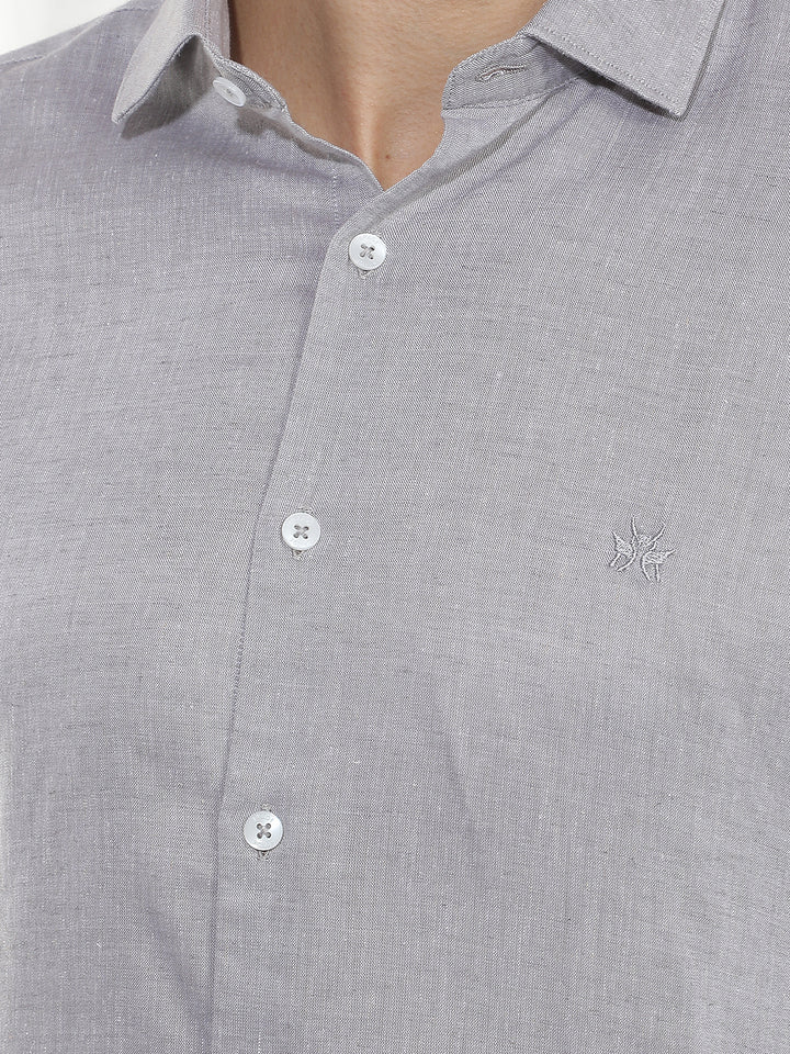 Grey Casual Linen Shirt