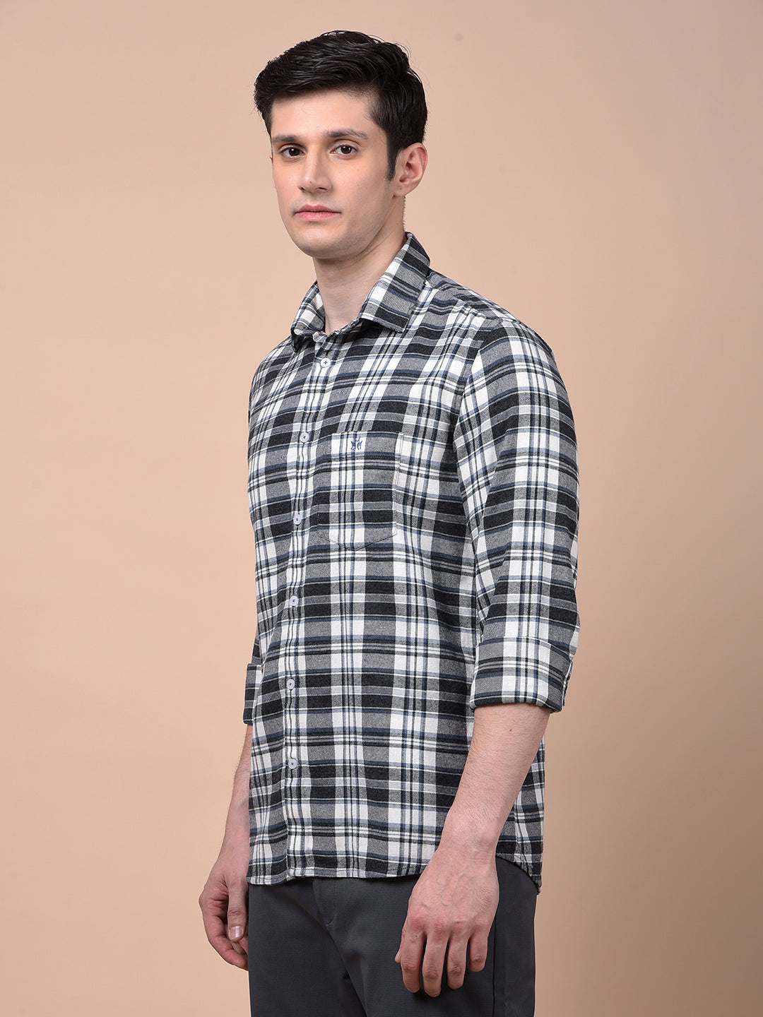 Blue Checked 100% Cotton Shirt