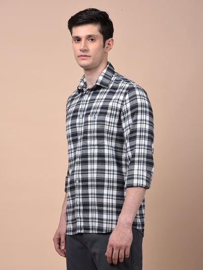 Blue Checked 100% Cotton Shirt
