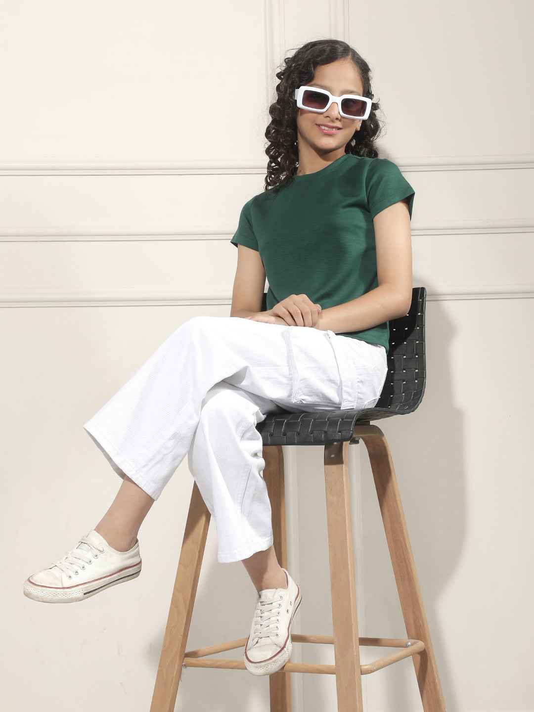 Sleek Green Crop T-Shirt