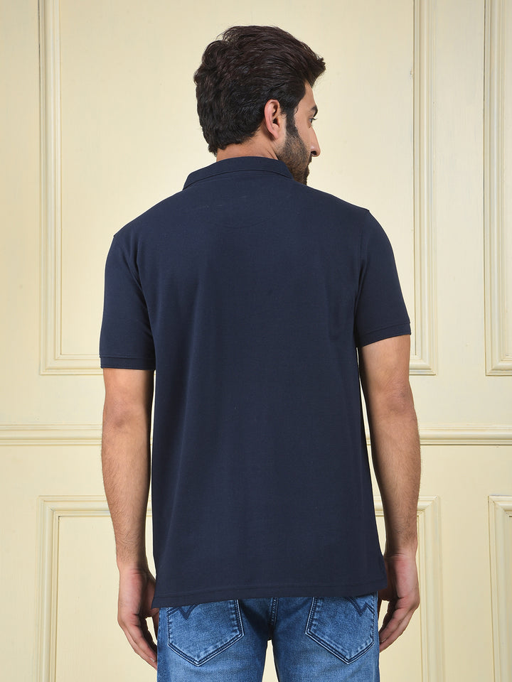Navy Blue Polo Neck T-Shirt