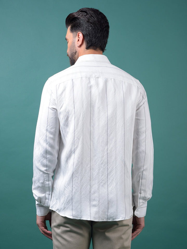 White Vertical Stripes Shirt