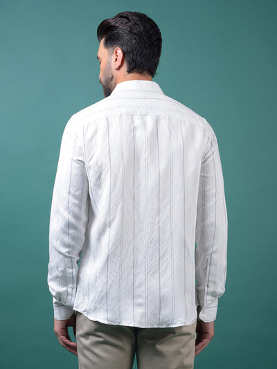 White Vertical Stripes Shirt