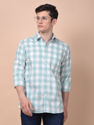 Green Checked 100% Cotton Shirt