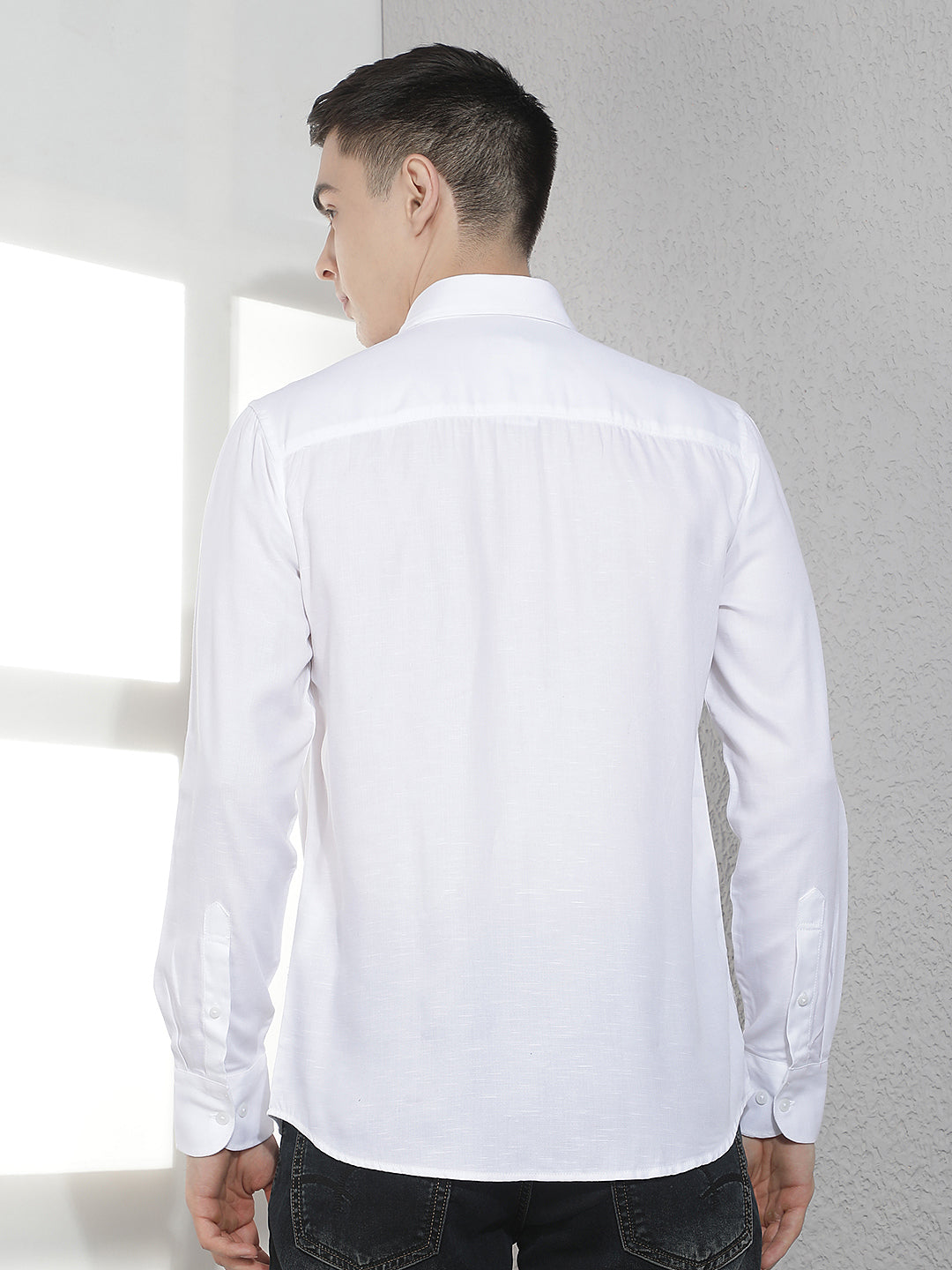 Suave Pristine White Casual Shirt