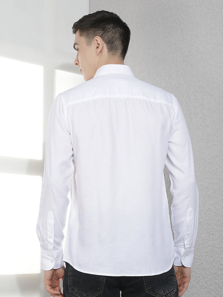 Suave Pristine White Casual Shirt