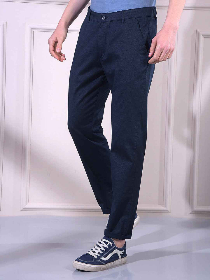 Navy Blue Printed Trousers