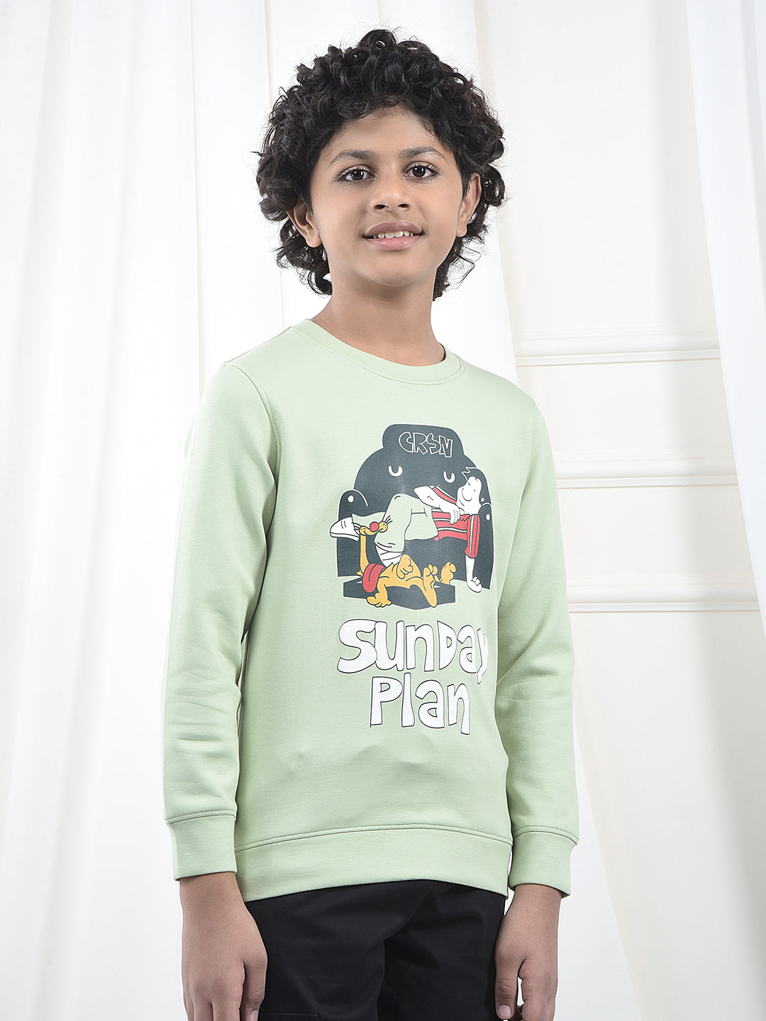 Green Graphic Print Sweatshirt