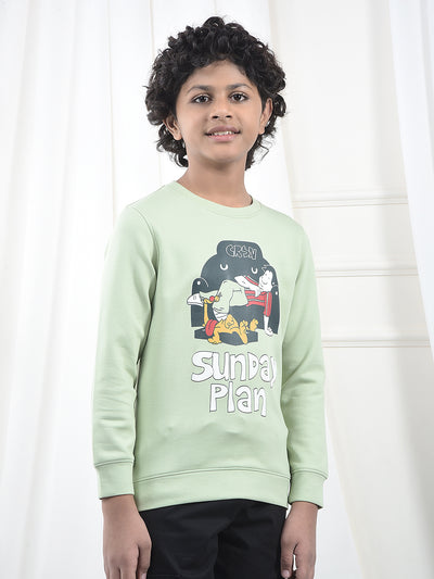Green Graphic Print Sweatshirt