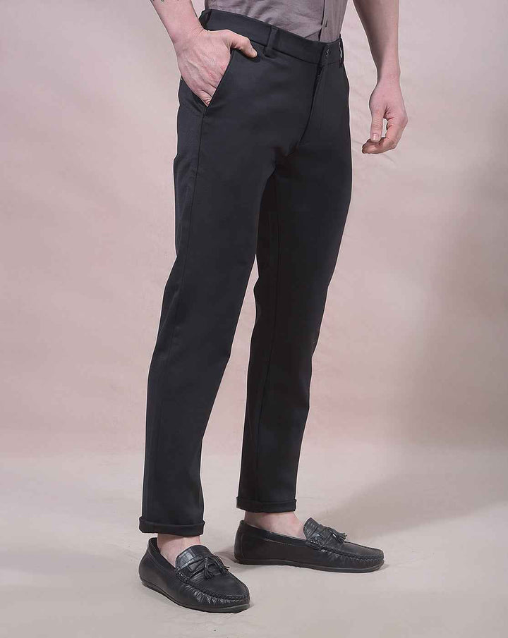 Black Knitted Soft Casual Trousers