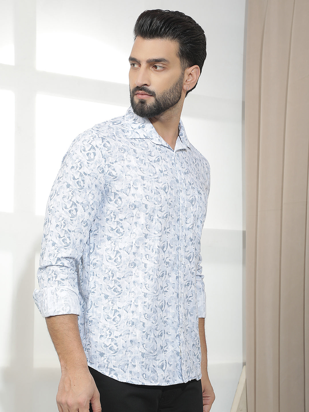Blue Abstract Print Shirt