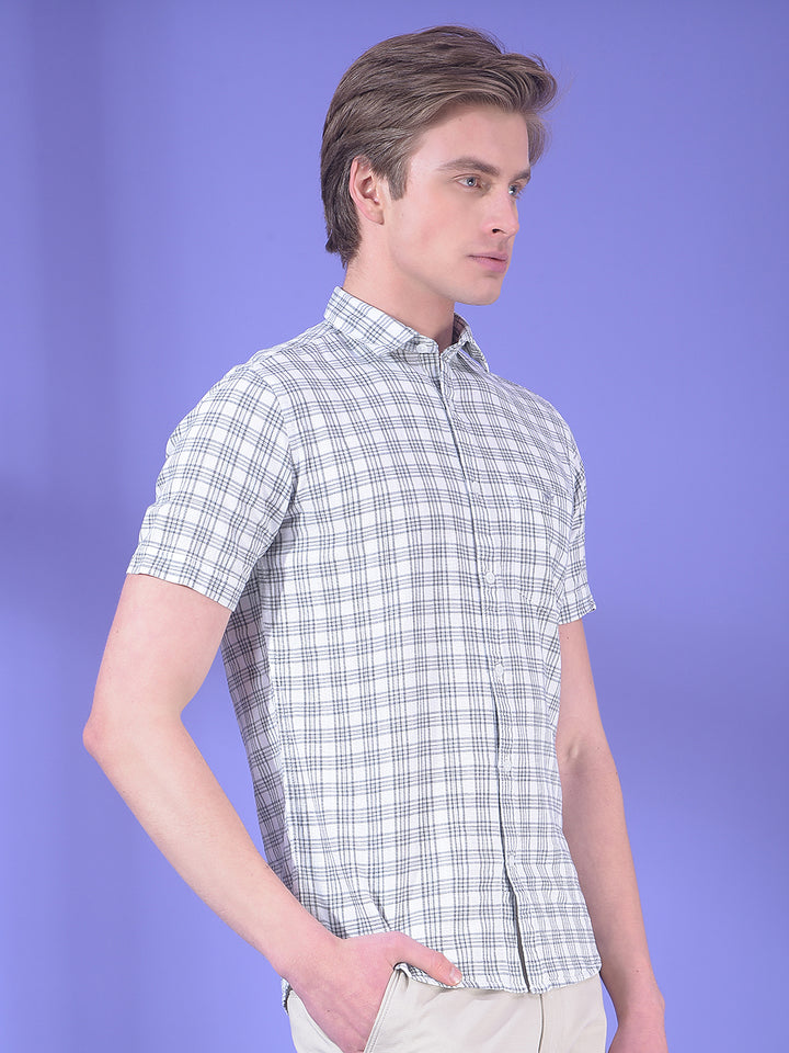 White Checked 100% Cotton Shirt