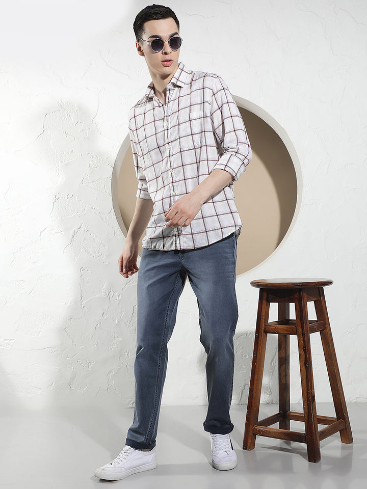 Navy Blue Cotton Jeans