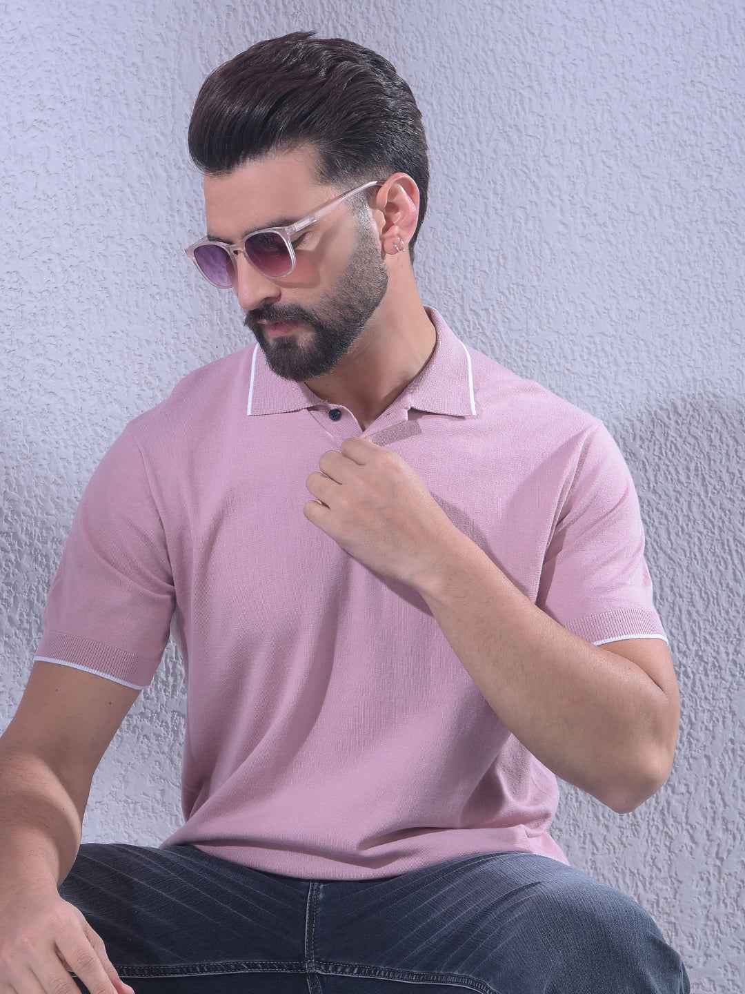Trendy Blush Pink Polo T-Shirt