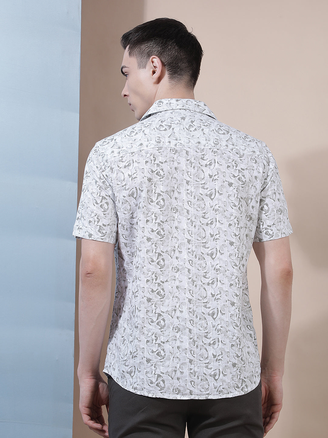 Off White Abstract Printed Shirt