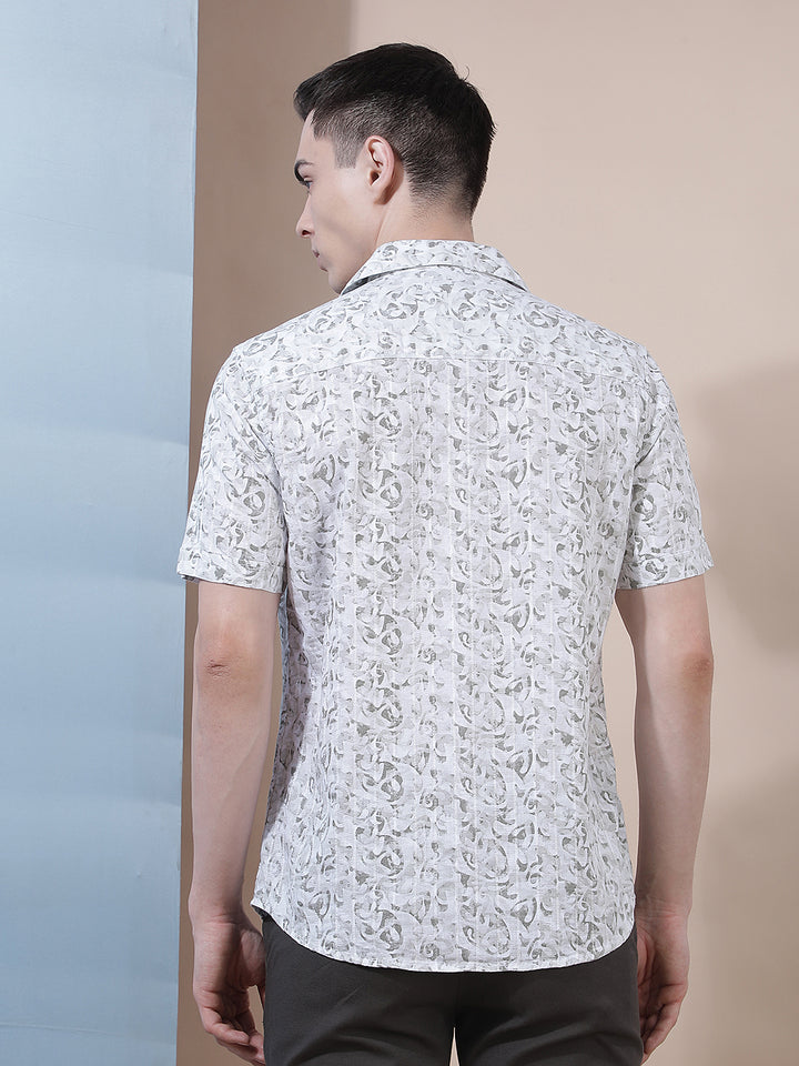 Off White Abstract Printed Shirt