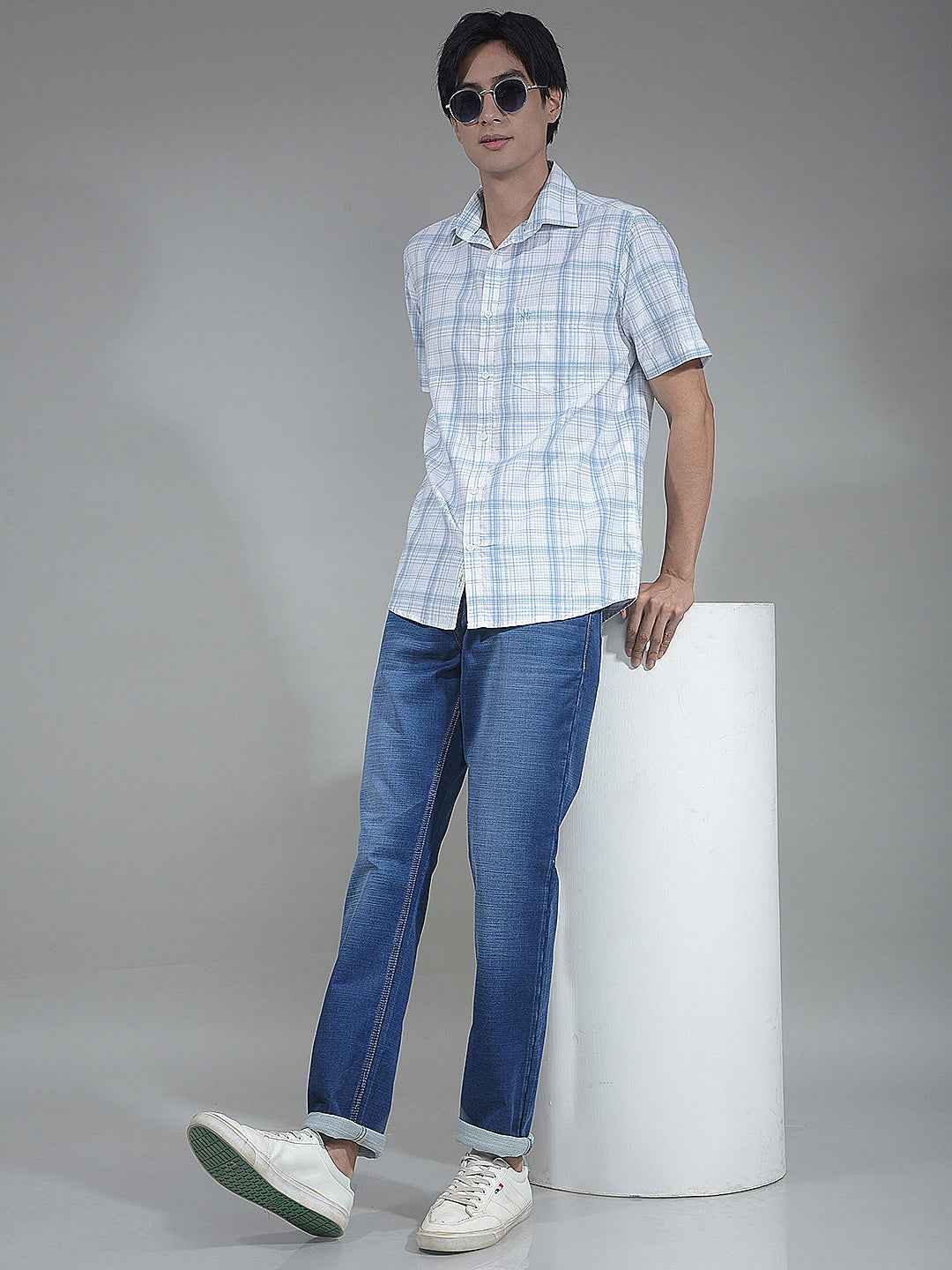 Blue Grid Check Shirt