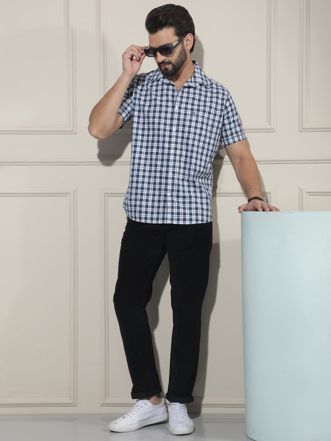 Navy Blue Corduroy Trousers