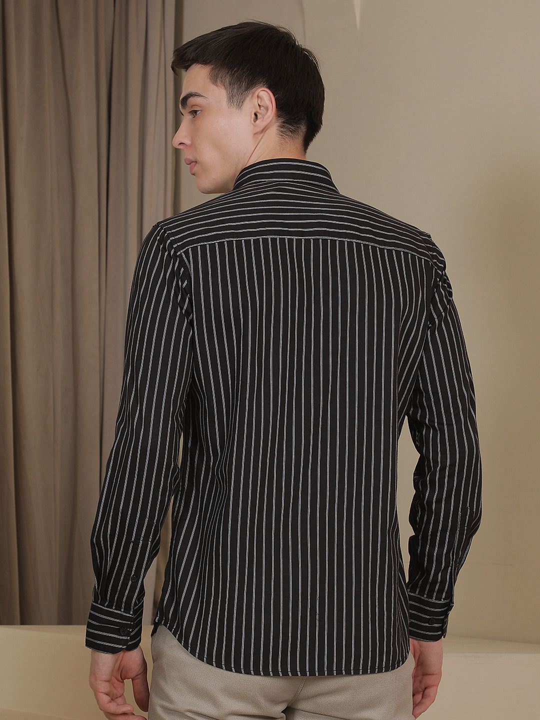 Black Vertical Stripes Shirt