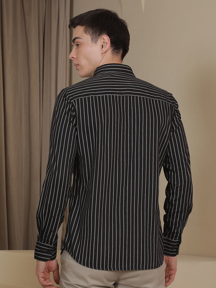 Black Vertical Stripes Shirt