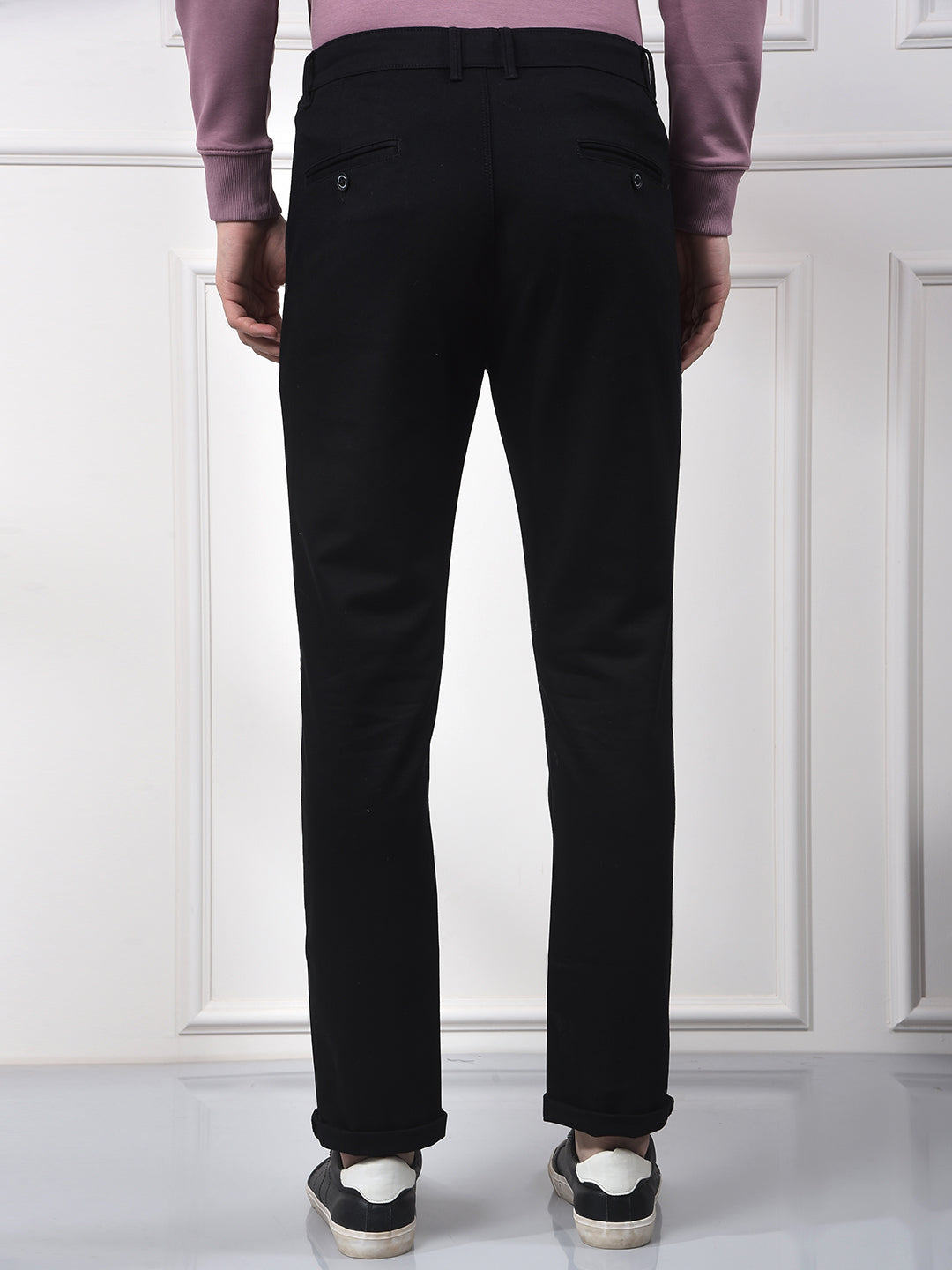Modern Black Comfort Trousers