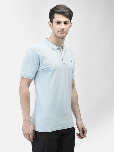 Blue Polo Neck T-Shirt