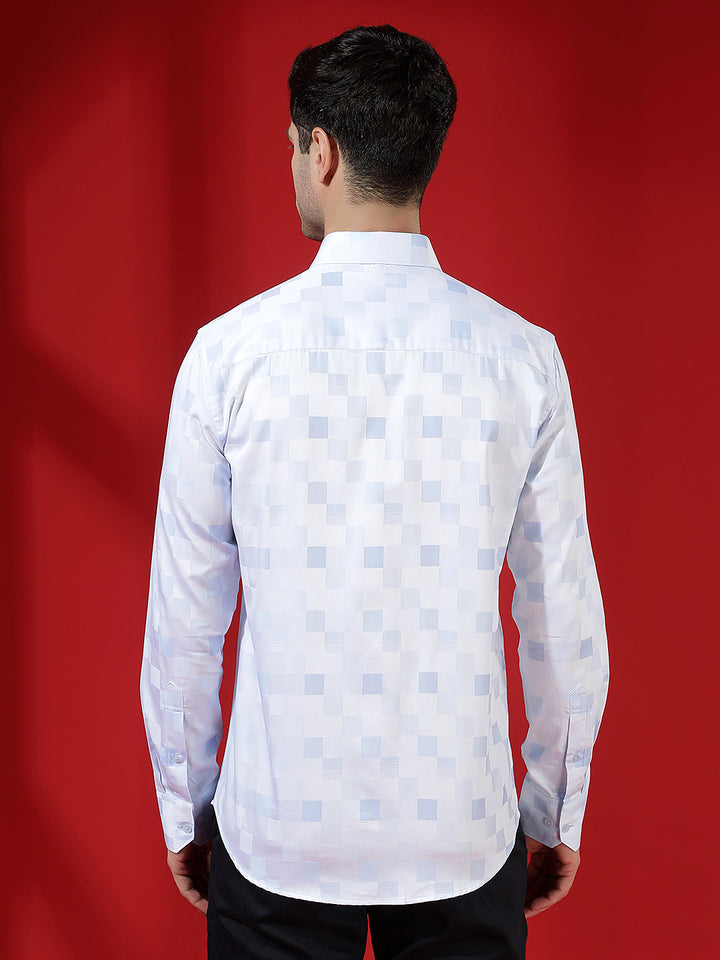Blue Printed 100% Cotton Shirt
