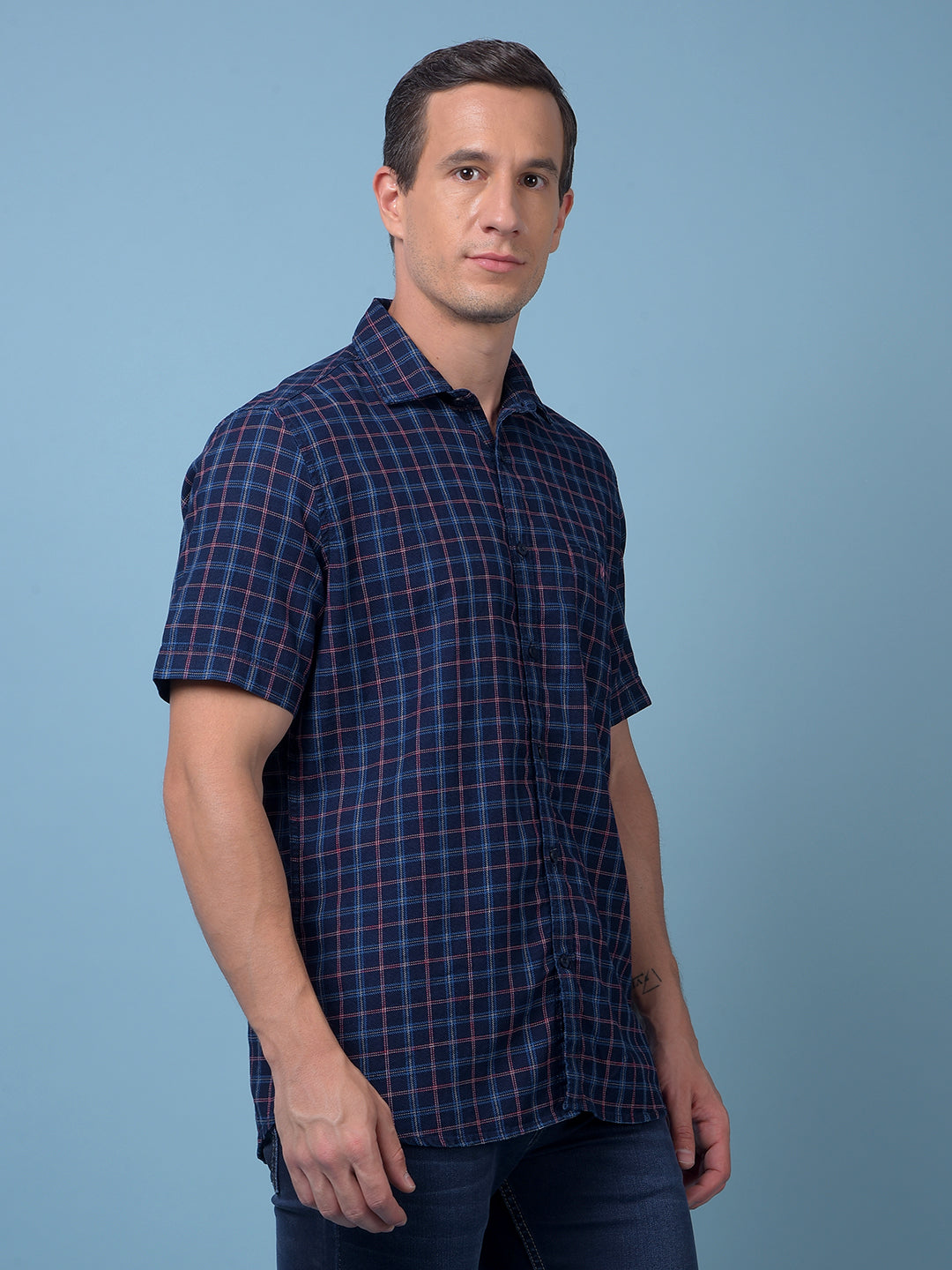 Red Checked 100% Cotton Shirt