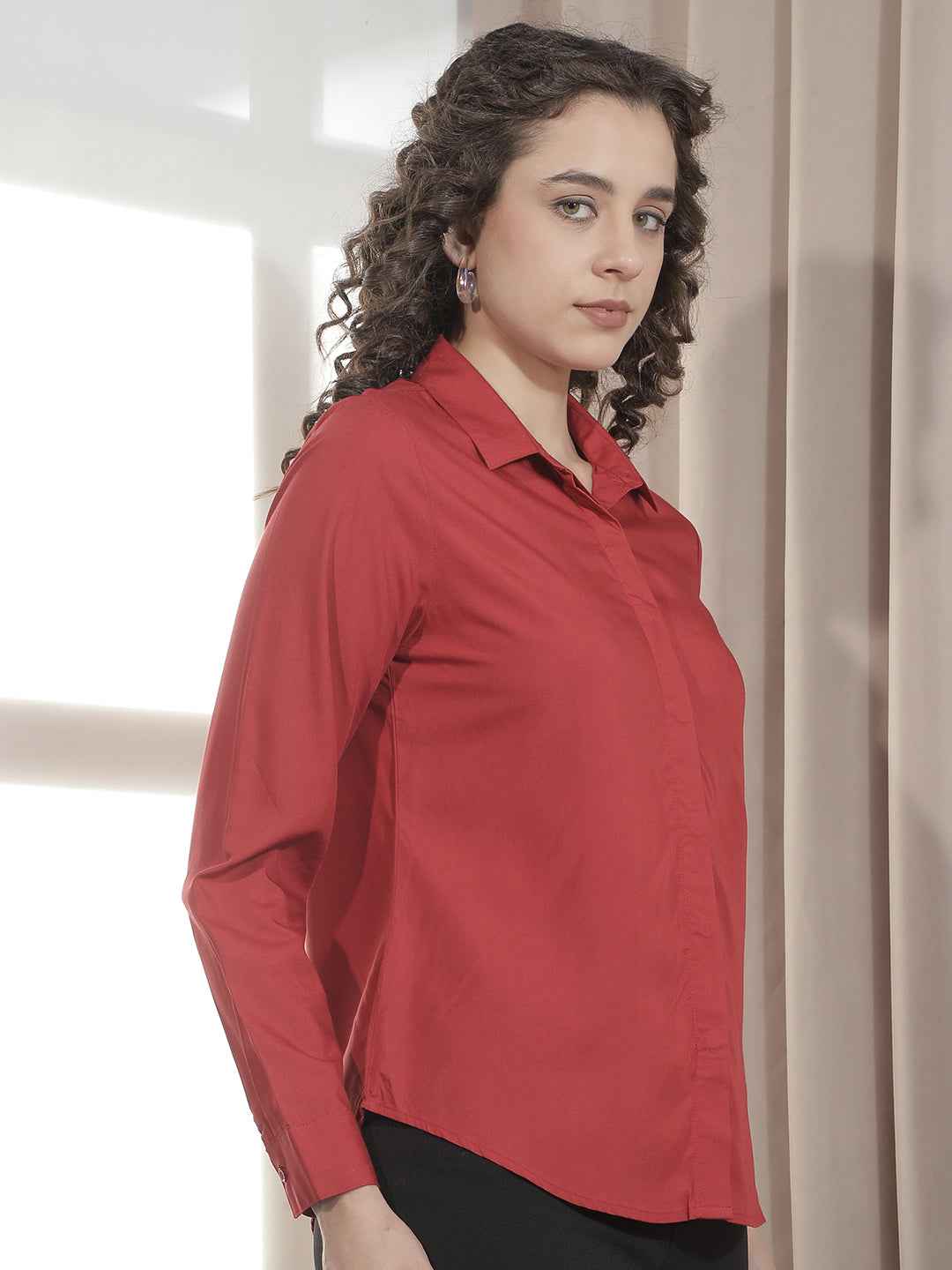 Striking Red Modal Flowy Top