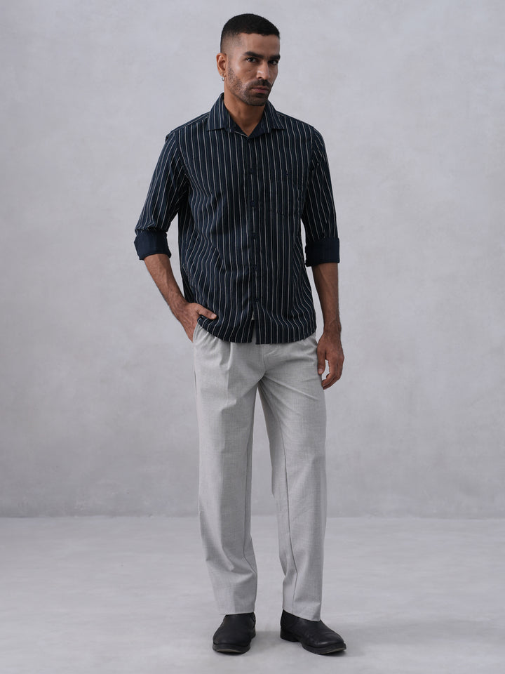 Blue Vertical Stripes 100% Cotton Shirt