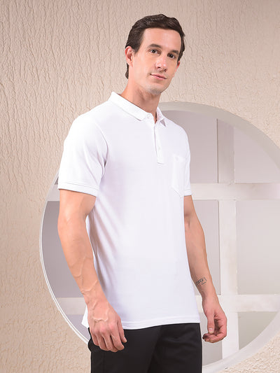 White Polo Neck T-Shirt