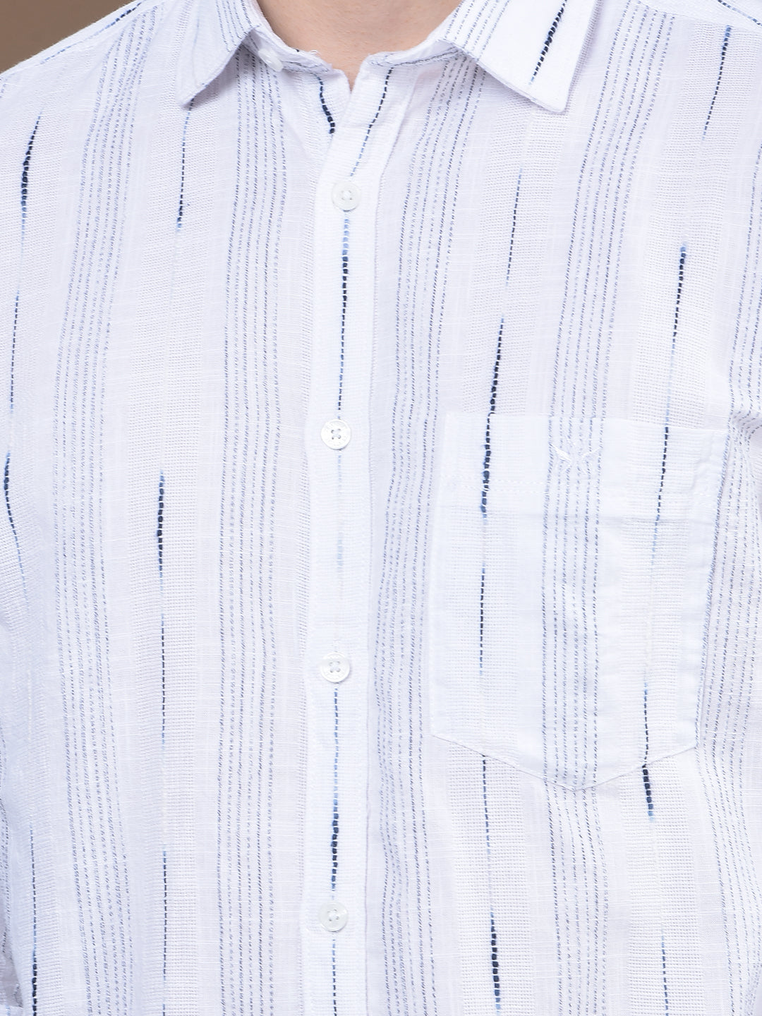 White Vertical Stripes 100% Cotton Kurta