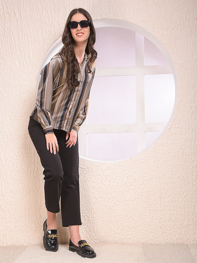 Brown Printed Shirt