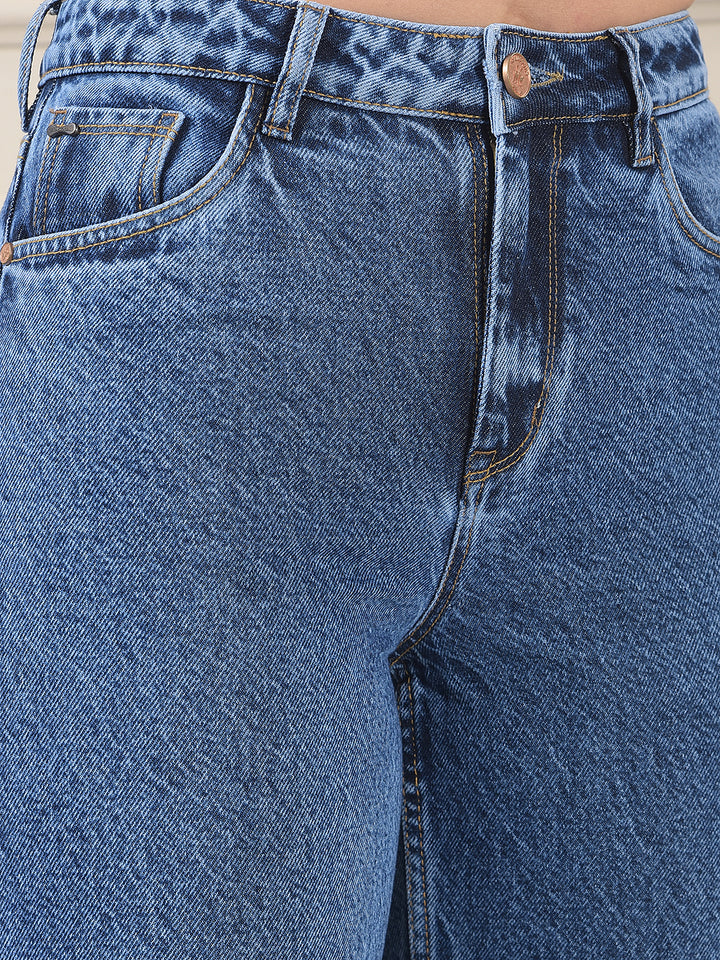 Blue 100% cotton Wide Leg Jeans