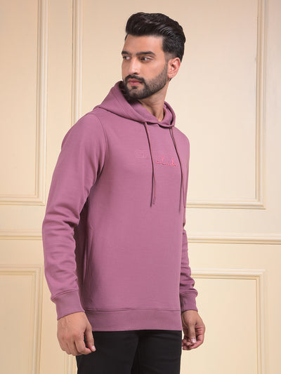 Pink Embroidered Hooded Neck Sweatshirt