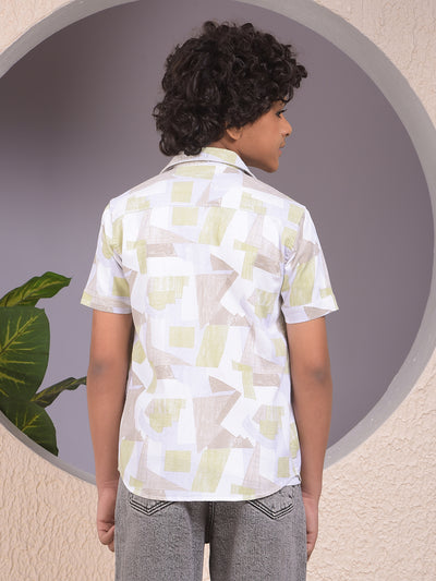 Green Printed Shirt & Tee Set Layered Look