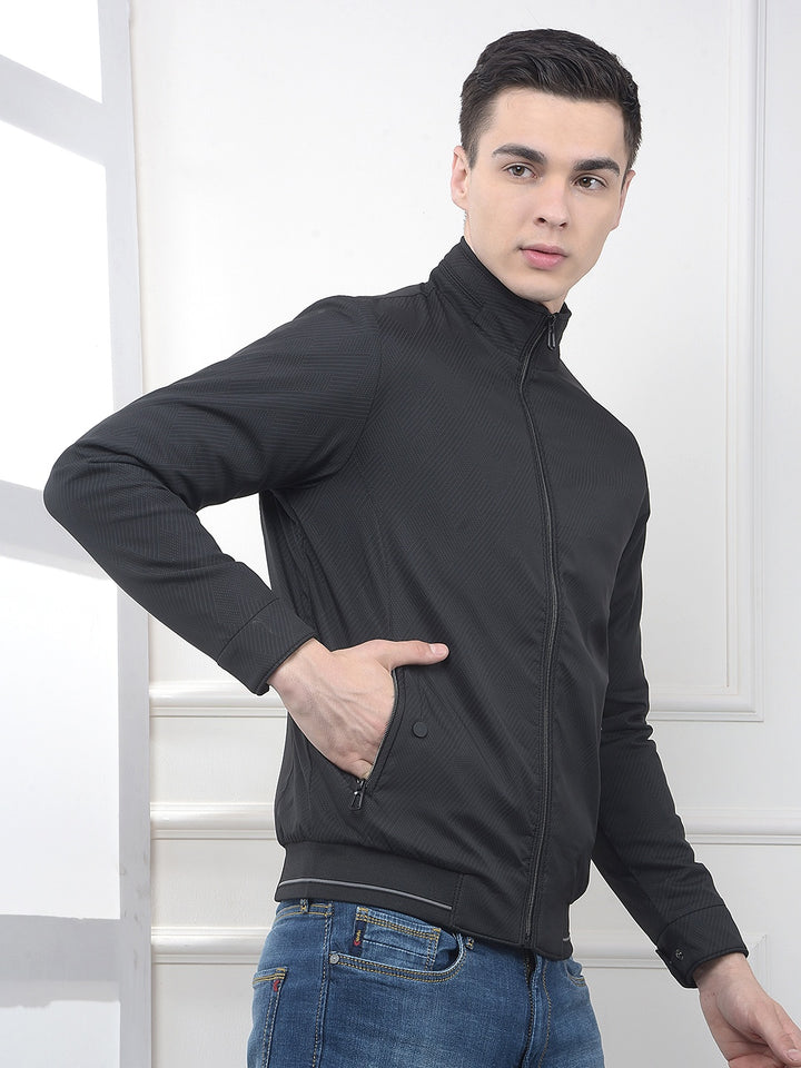 Black Printed Puffer Jacket