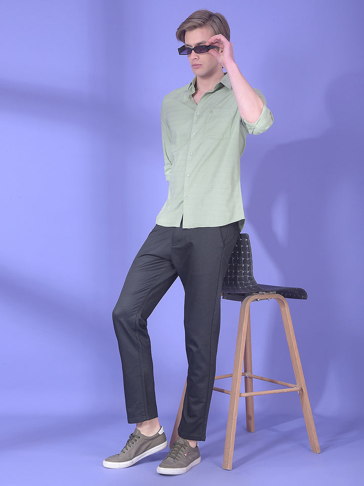 Solace Green Textured Shirt