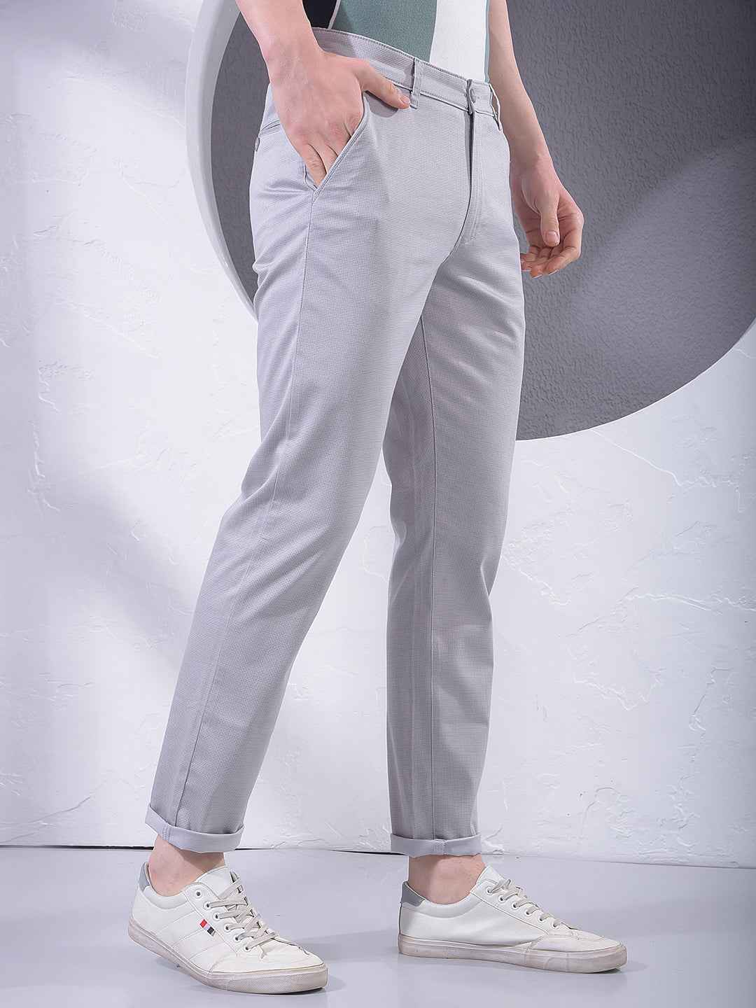 Grey Printed Trousers