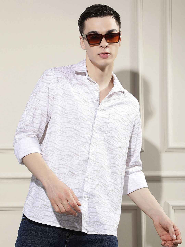 Beige Printed Shirt