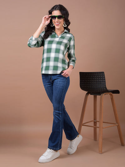 Green Checked Top