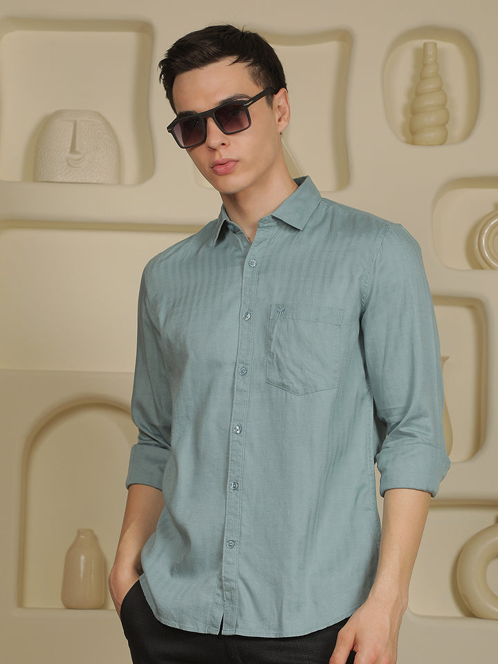Blue Vertical Stripes Shirt