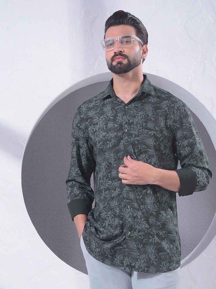 Green Floral Print Shirt