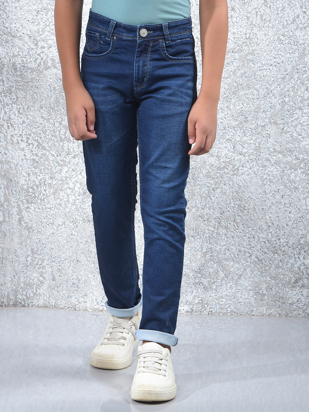 Stylish Dark Slim Fit Blue Jeans