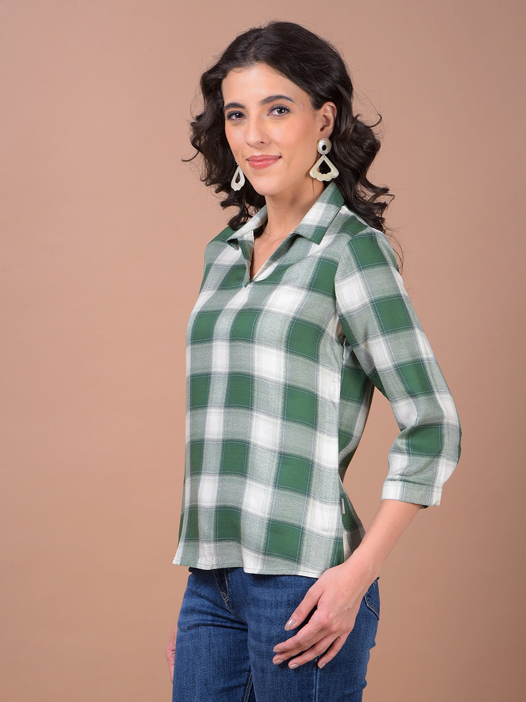 Green Checked Top