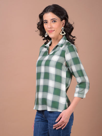 Green Checked Top