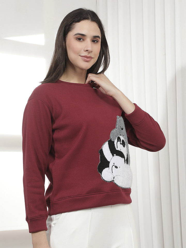 Red Graphic Print Sweatshirt